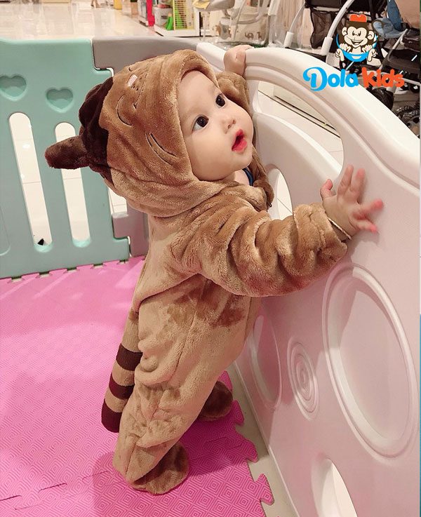 Quần áo trẻ em hình Mèo Mun chất liệu lông cừu cho bé từ 4-17kg